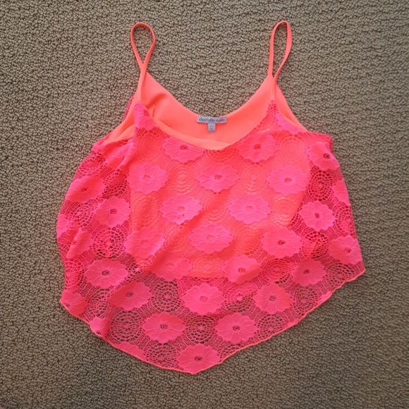 Neon pink crop top - Picture 2 of 3